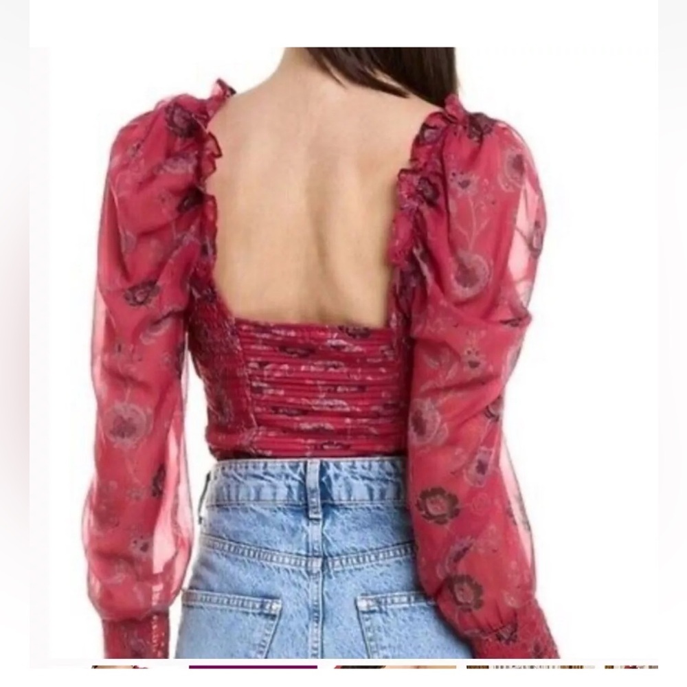 XS/Free people Floral Red Women's Top - Picture 11 of 16